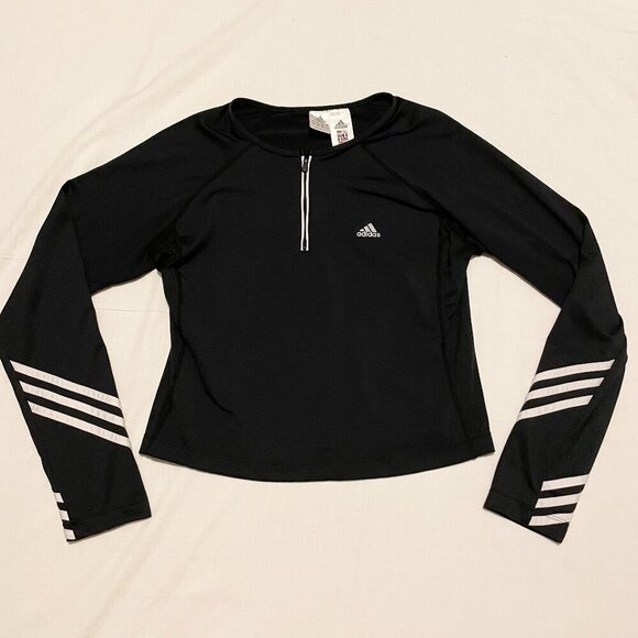 Adidas Shirt Long Sleeve Quarter Zip Youth Kids Size Large - Picture 1 of 16